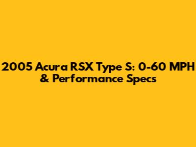2005 Acura RSX Type S: 0-60 MPH & Performance Specs