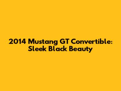 2014 Mustang GT Convertible: Sleek Black Beauty