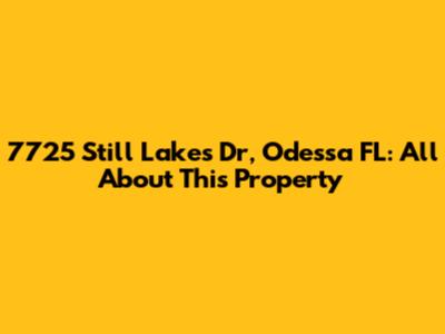 7725 Still Lakes Dr, Odessa FL: All About This Property