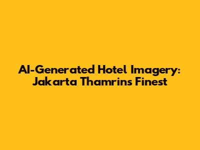AI-Generated Hotel Imagery: Jakarta Thamrin's Finest