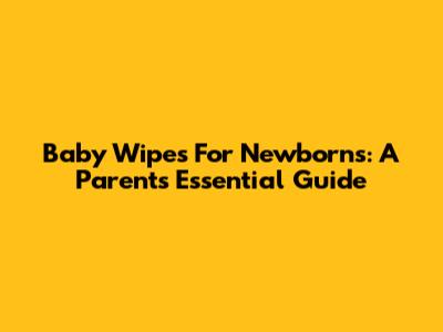 Baby Wipes For Newborns: A Parent's Essential Guide