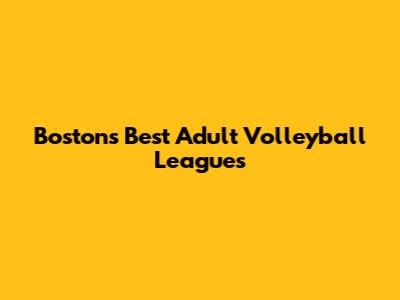 Boston's Best Adult Volleyball Leagues