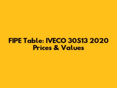 FIPE Table: IVECO 30S13 2020 Prices & Values