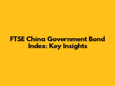 FTSE China Government Bond Index: Key Insights