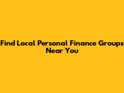 Find Local Personal Finance Groups Near You