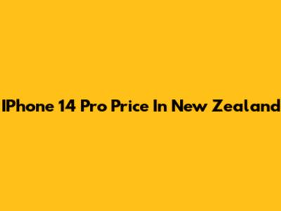 IPhone 14 Pro Price In New Zealand
