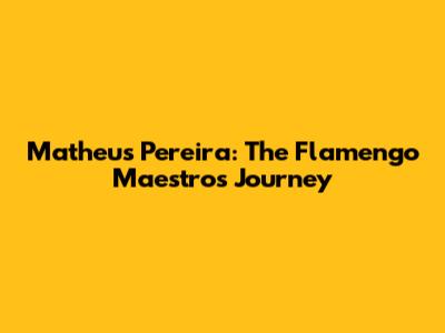 Matheus Pereira: The Flamengo Maestro's Journey