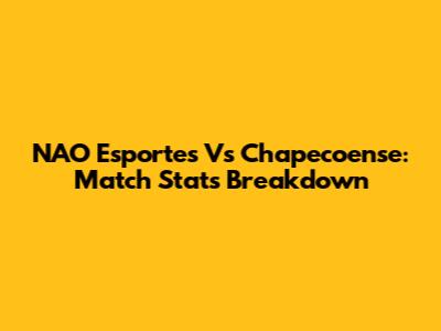 NAO Esportes Vs Chapecoense: Match Stats Breakdown