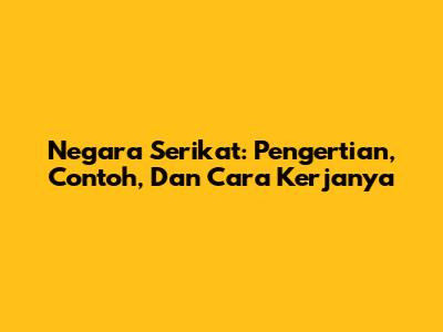 Negara Serikat: Pengertian, Contoh, Dan Cara Kerjanya