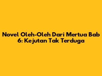 Novel "Oleh-Oleh Dari Mertua" Bab 6: Kejutan Tak Terduga