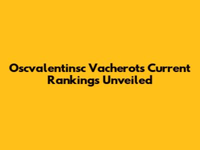 Oscvalentinsc Vacherot's Current Rankings Unveiled
