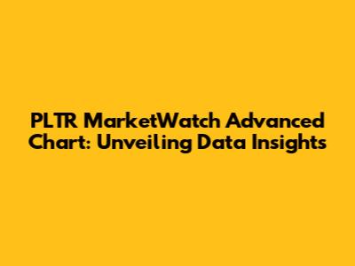PLTR MarketWatch Advanced Chart: Unveiling Data Insights
