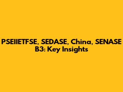 PSEIIETFSE, SEDASE, China, SENASE B3: Key Insights