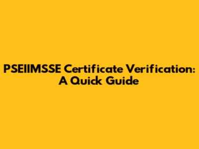 PSEIIMSSE Certificate Verification: A Quick Guide
