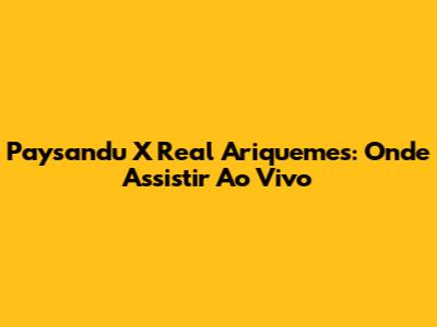 Paysandu X Real Ariquemes: Onde Assistir Ao Vivo