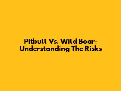 Pitbull Vs. Wild Boar: Understanding The Risks