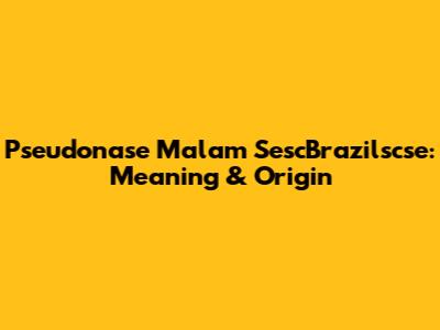 Pseudonase Malam SescBrazilscse: Meaning & Origin