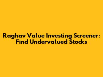 Raghav Value Investing Screener: Find Undervalued Stocks