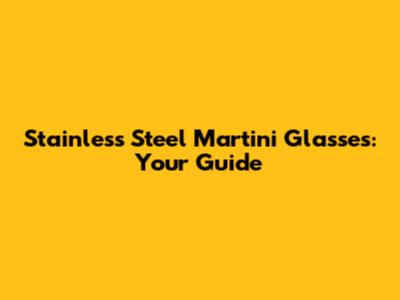 Stainless Steel Martini Glasses: Your Guide
