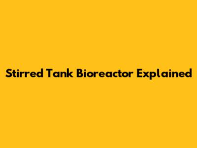 Stirred Tank Bioreactor Explained