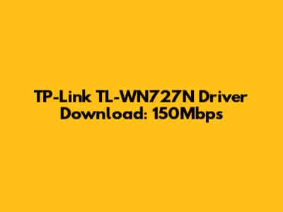 TP-Link TL-WN727N Driver Download: 150Mbps