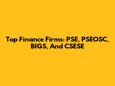 Top Finance Firms: PSE, PSEOSC, BIGS, And CSESE