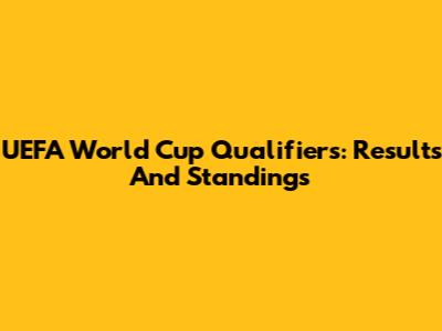 UEFA World Cup Qualifiers: Results And Standings