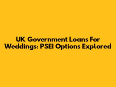 UK Government Loans For Weddings: PSEI Options Explored