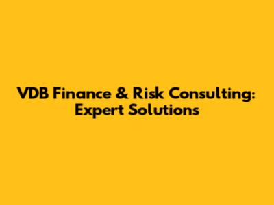 VDB Finance & Risk Consulting: Expert Solutions