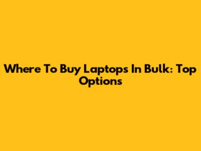 Where To Buy Laptops In Bulk: Top Options