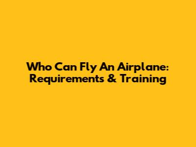 Who Can Fly An Airplane: Requirements & Training